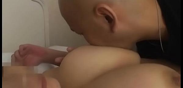  Japanese oldman sucking milky boobs